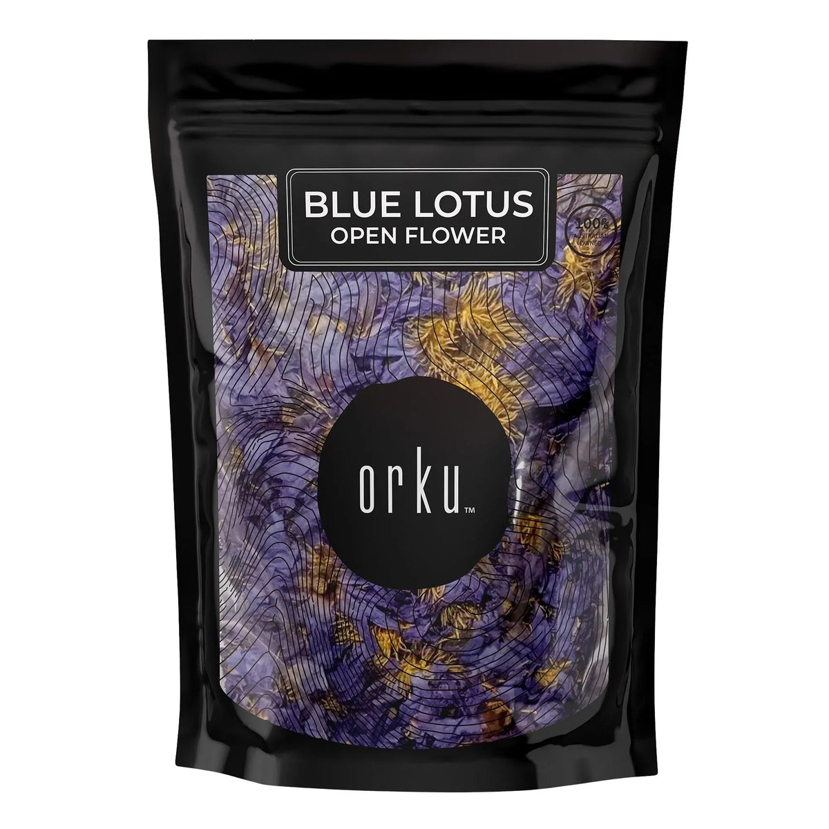 Orku 100g Blue Lotus Flowers - Dried Whole Open Lily Nymphaea Caerulea