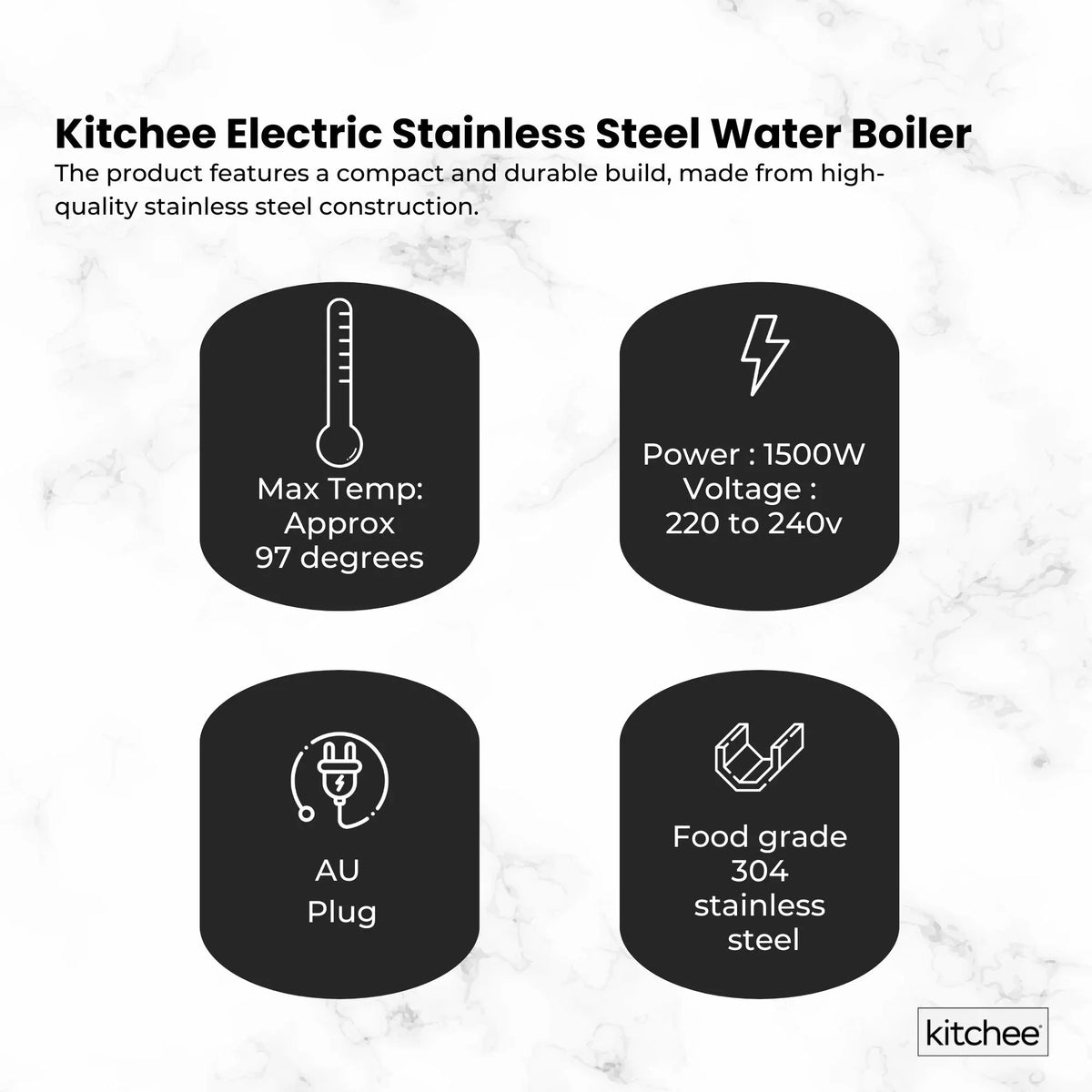 Kitchee 15L Electric Water Boiler Stainless Steel Commercial Urn