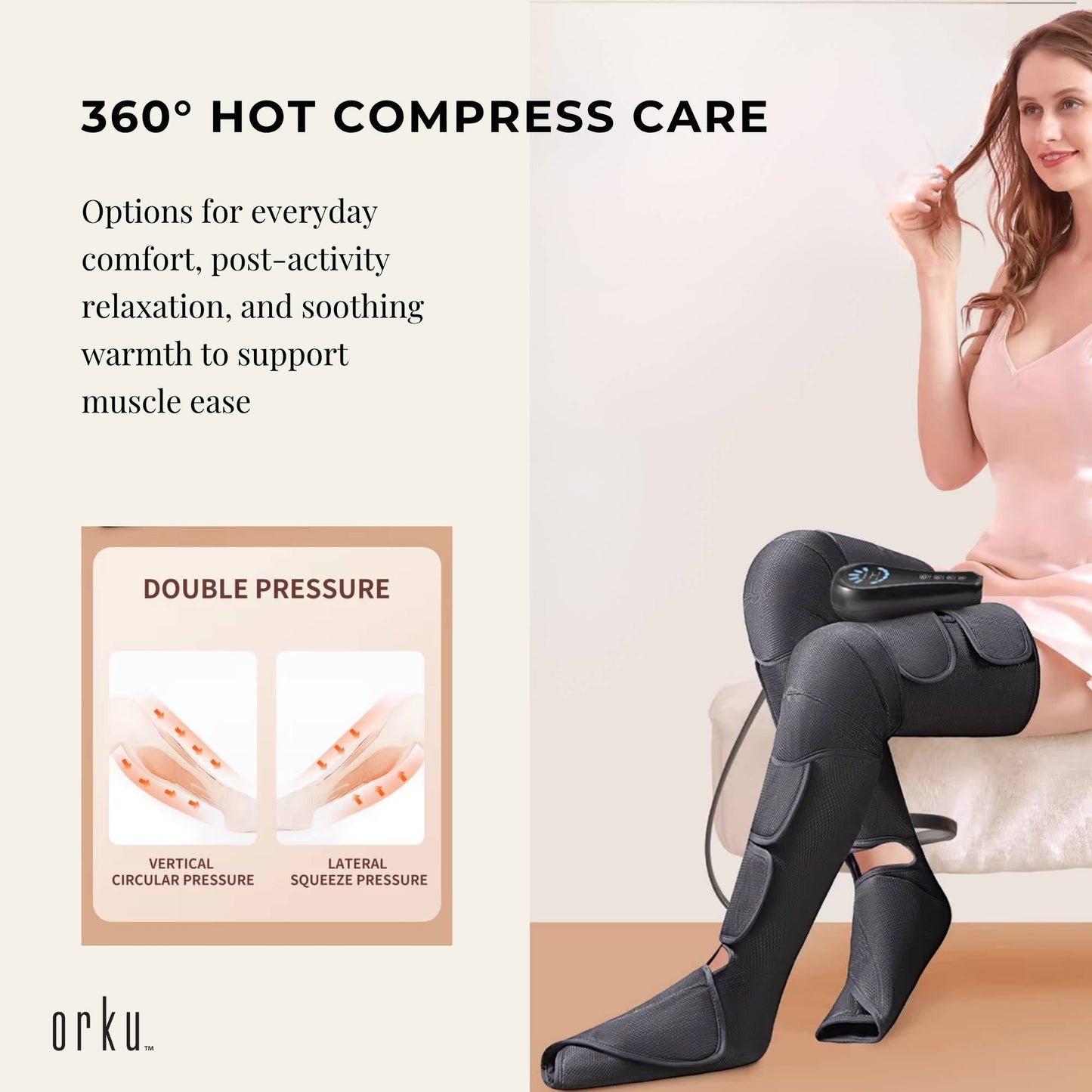 Orku air compression with massager leg knee foot
