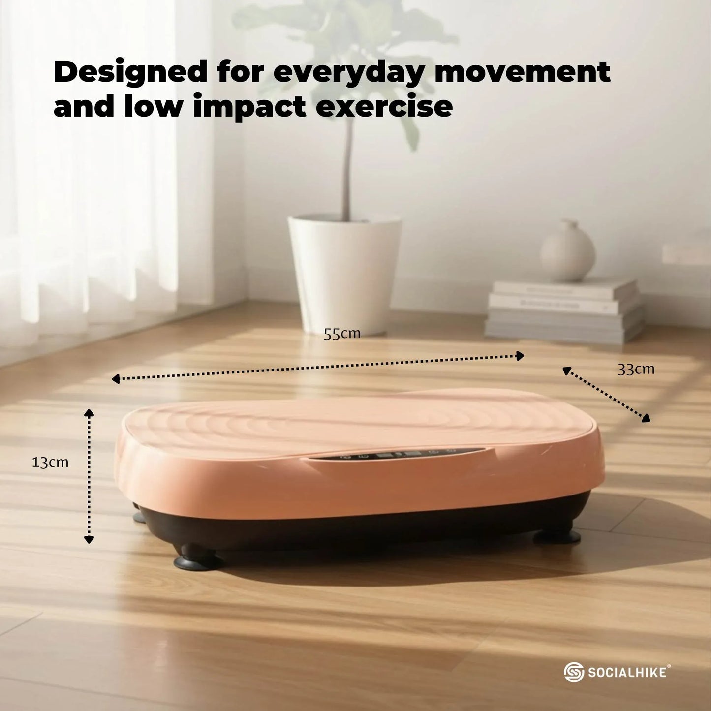 Social Hike Vibration Plate Machine - Vibrating Exercise Platform Pink