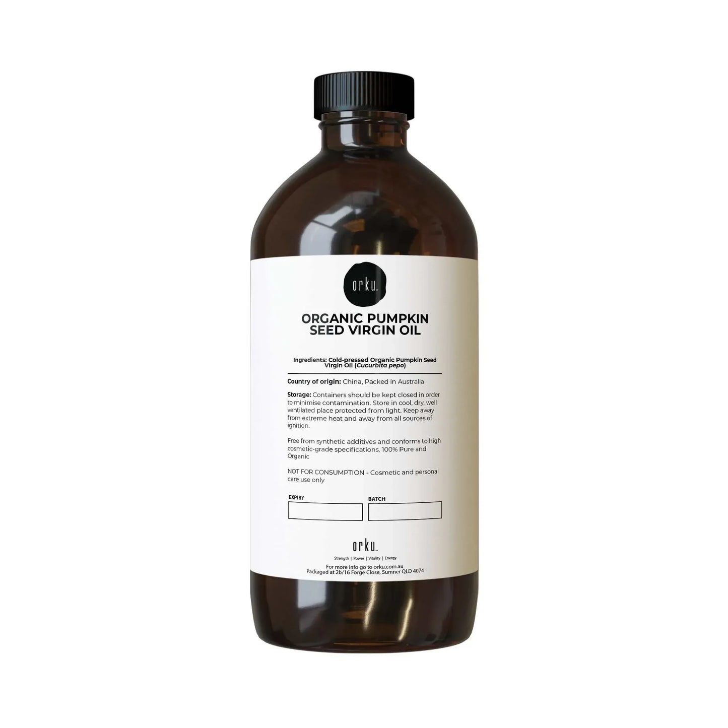 Orku 500ml Organic Pumpkin Seed Oil Virgin Cold