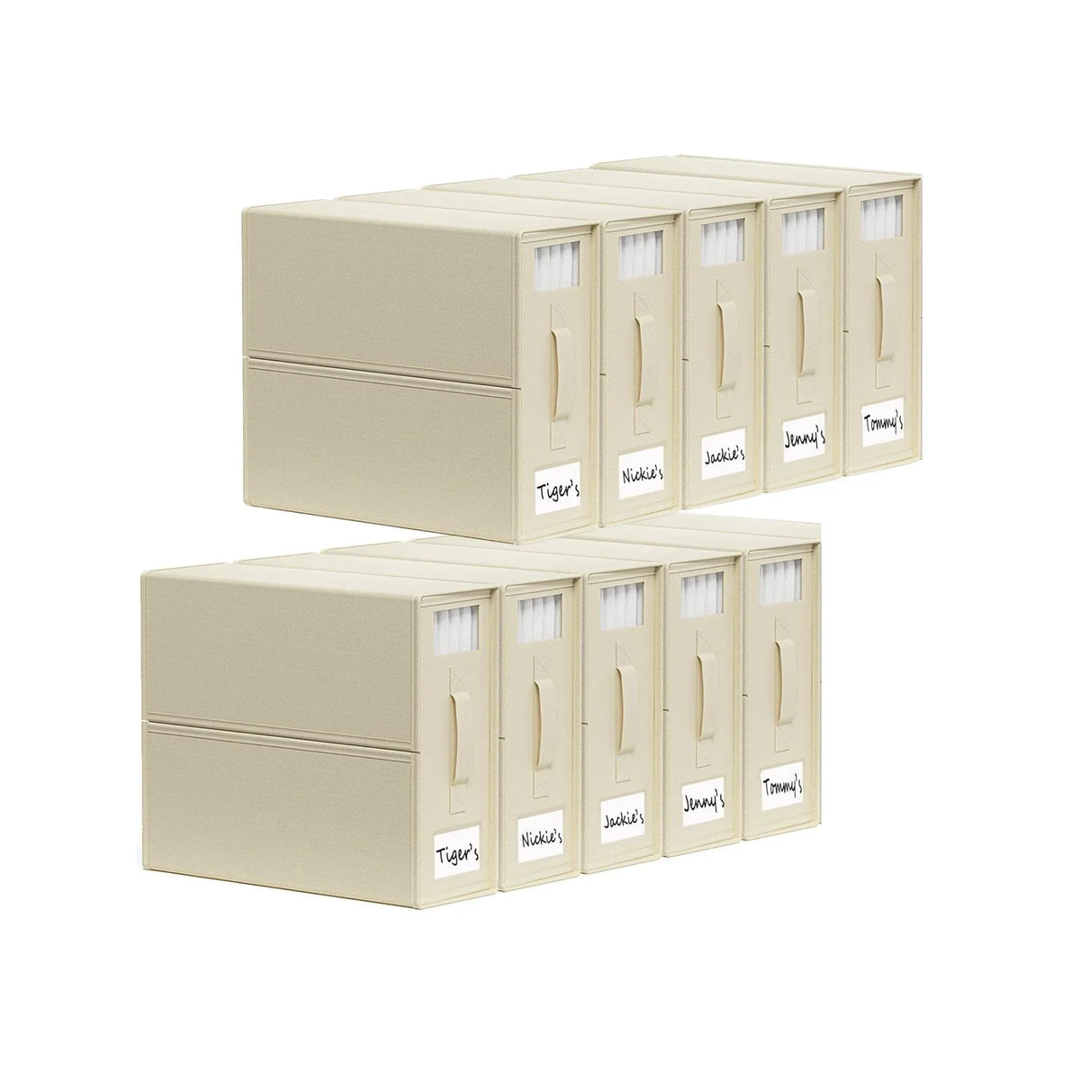 Kitchee 10x Foldable Bed Sheet Storage Box - Linen + Closet Organiser Beige