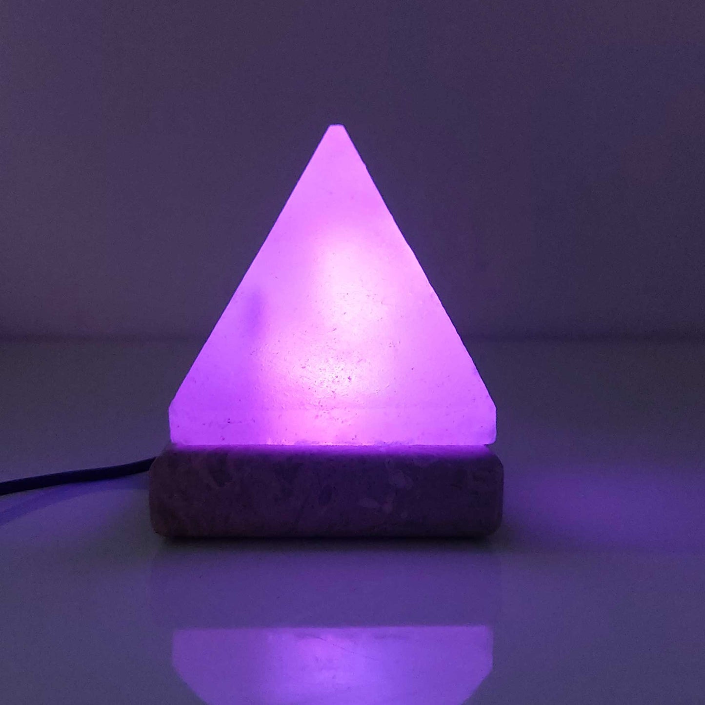 USB Colour Changing Salt Himalayan Lamp - Pyramid Shape Pink Rock LED Light