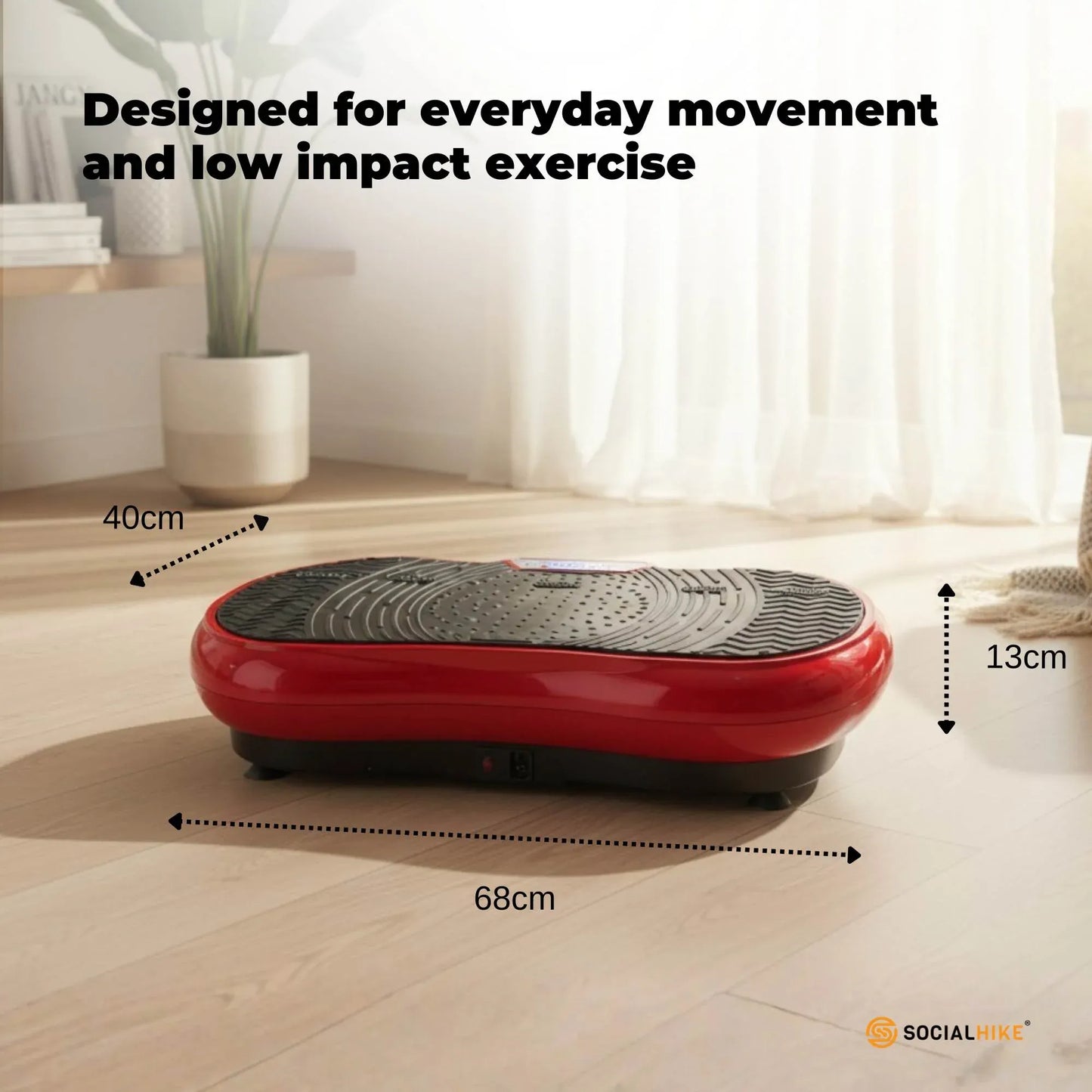 Red Vibration Machine Platform - Exercise Vibrating Plate - Whole Body Workout