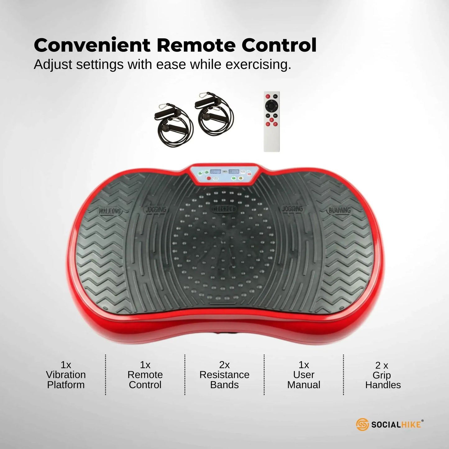 Red Vibration Machine Platform - Exercise Vibrating Plate - Whole Body Workout