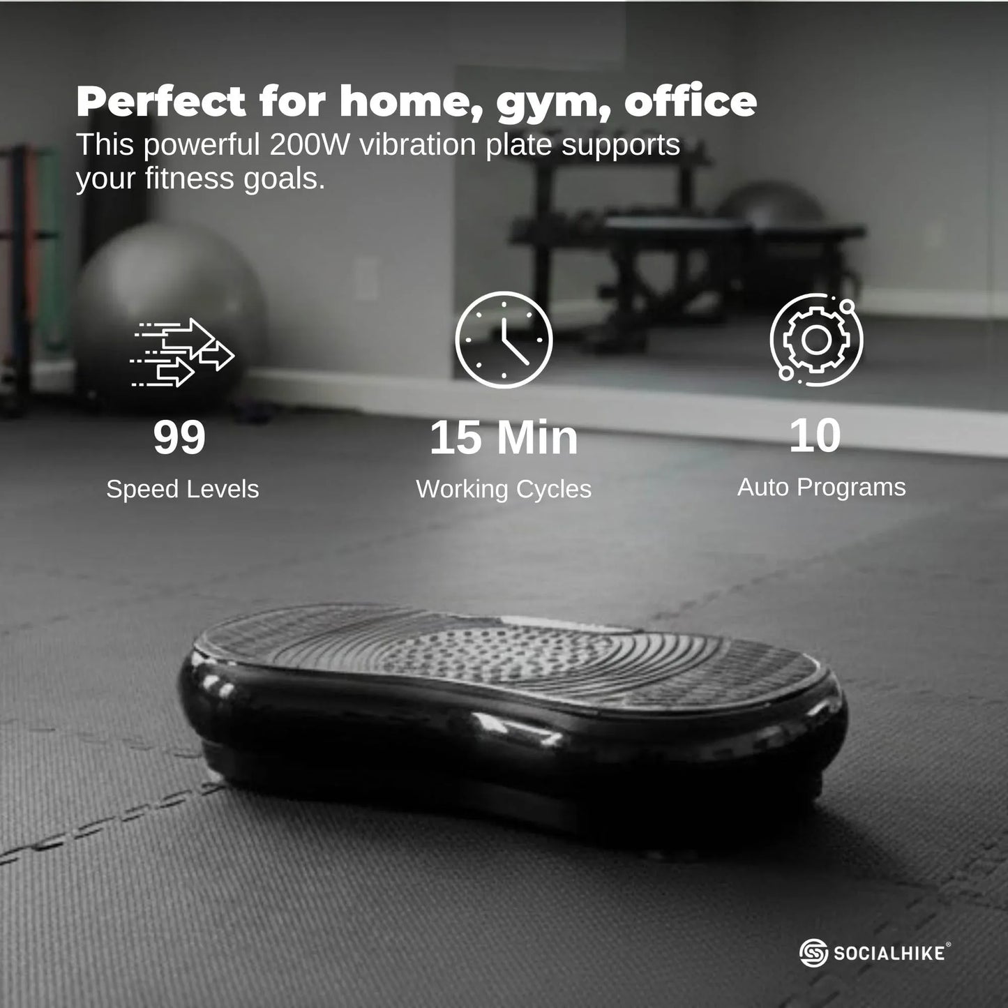 Machine Platform Exercise Vibrating Plate Whole Body Black Vibration