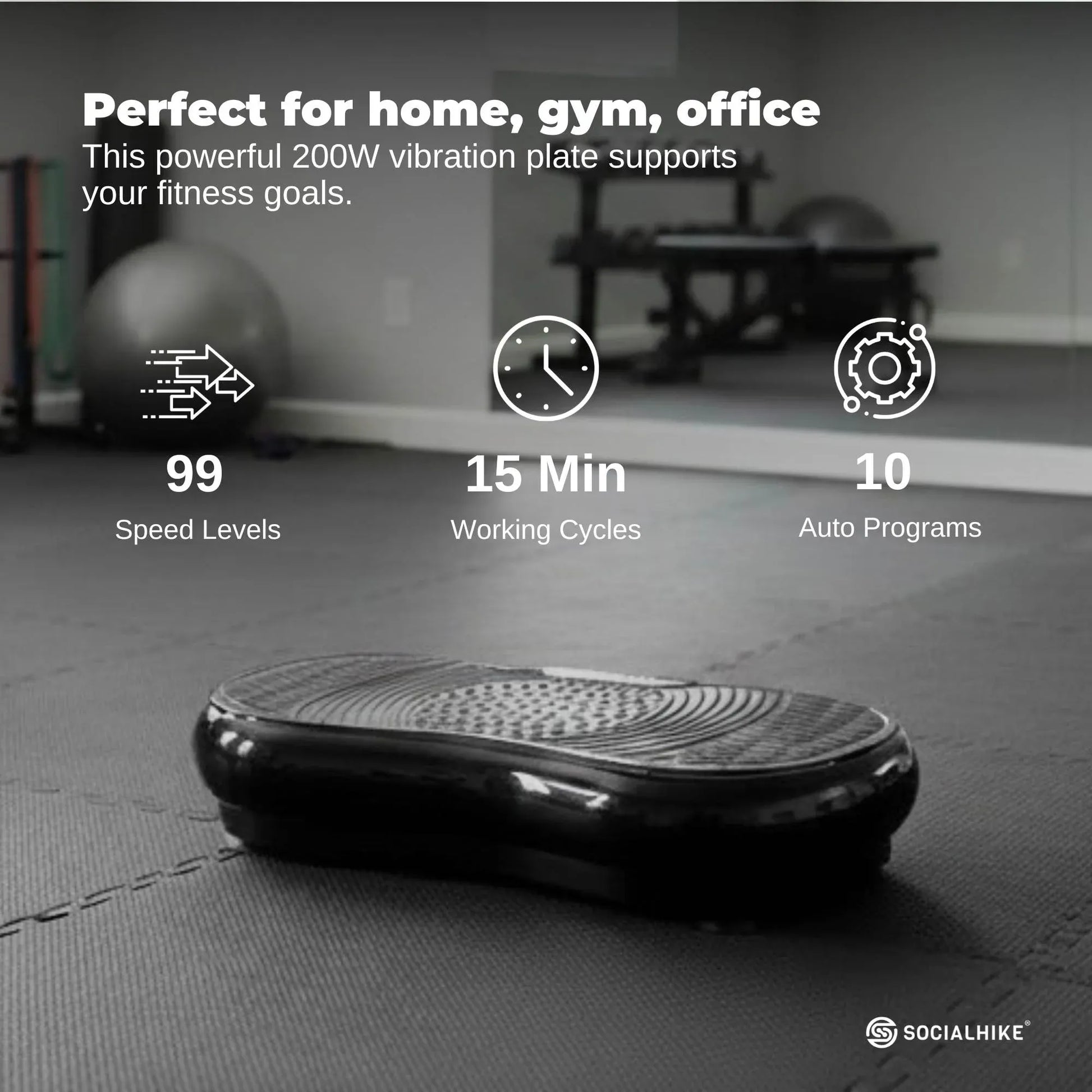 Machine Platform Exercise Vibrating Plate Whole Body Black Vibration
