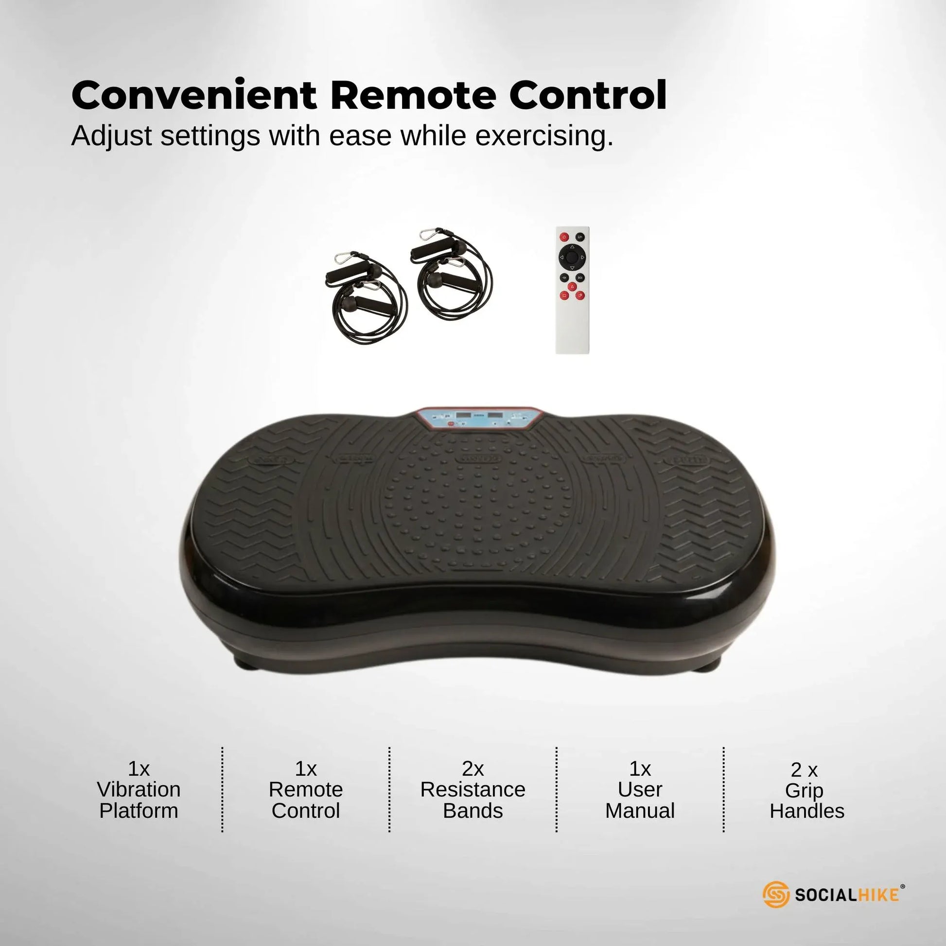 Black vibration machine platform with exercise vibrating plate whole