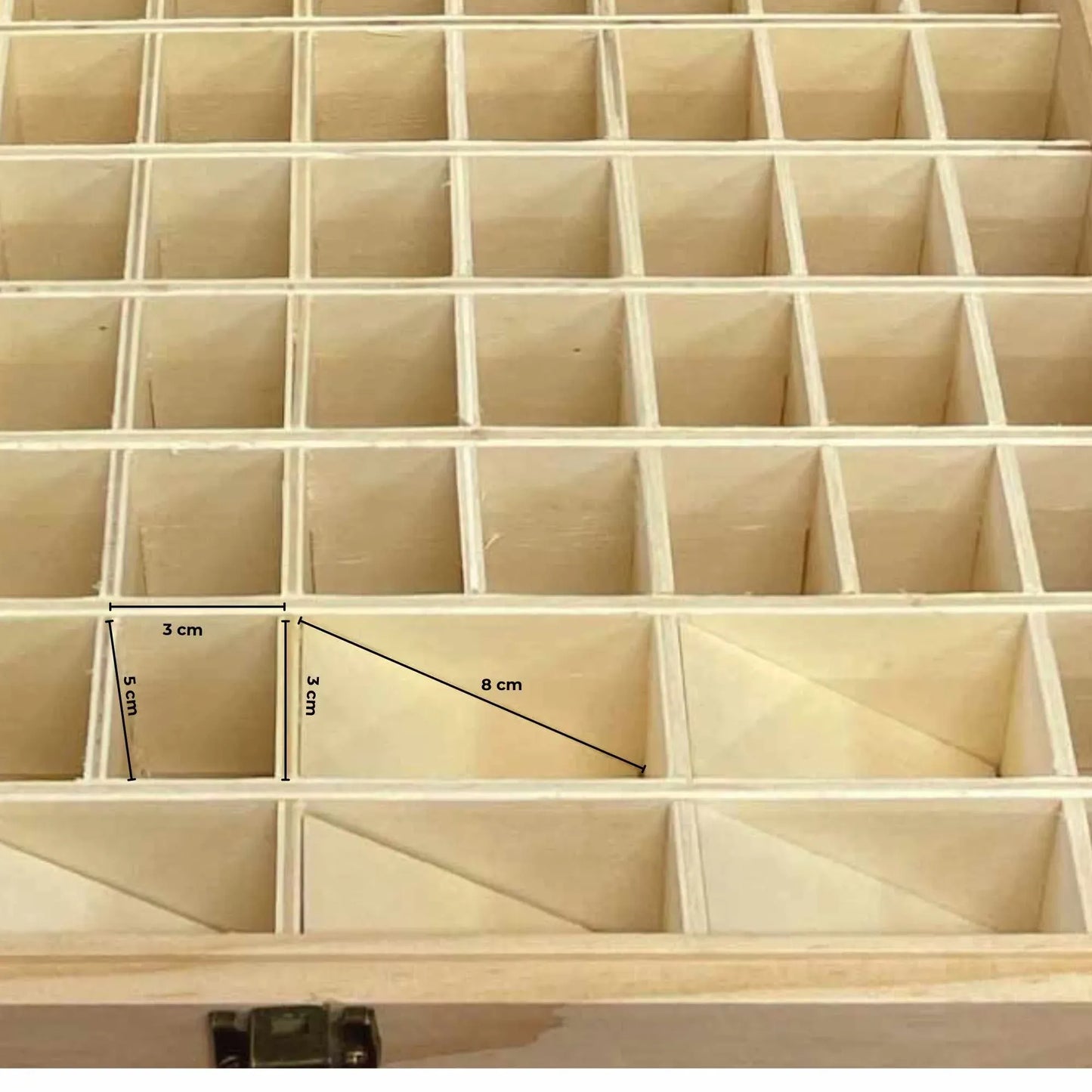 Essential Oils Storage Box 74 Slots - Wooden 1-Tier Bottle Holder
