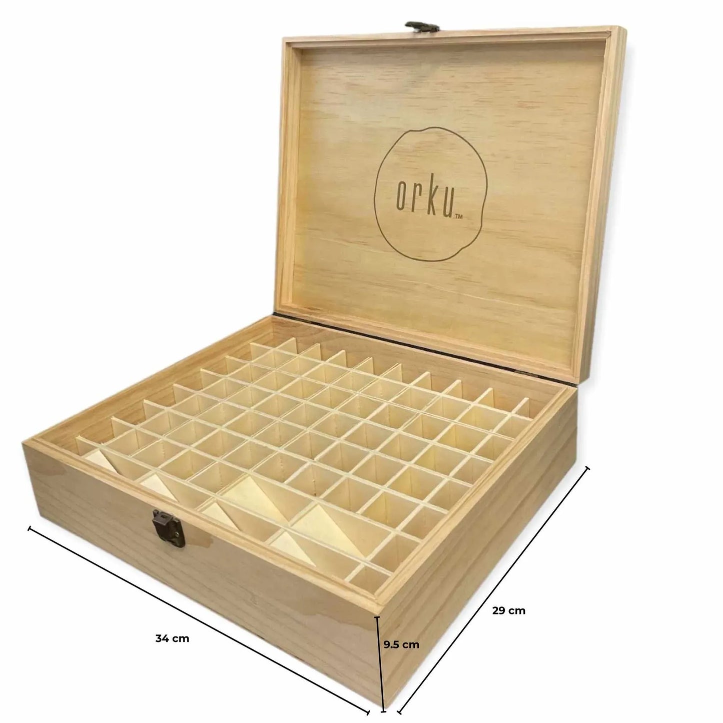 Essential Oils Storage Box 74 Slots - Wooden 1-Tier Bottle Holder