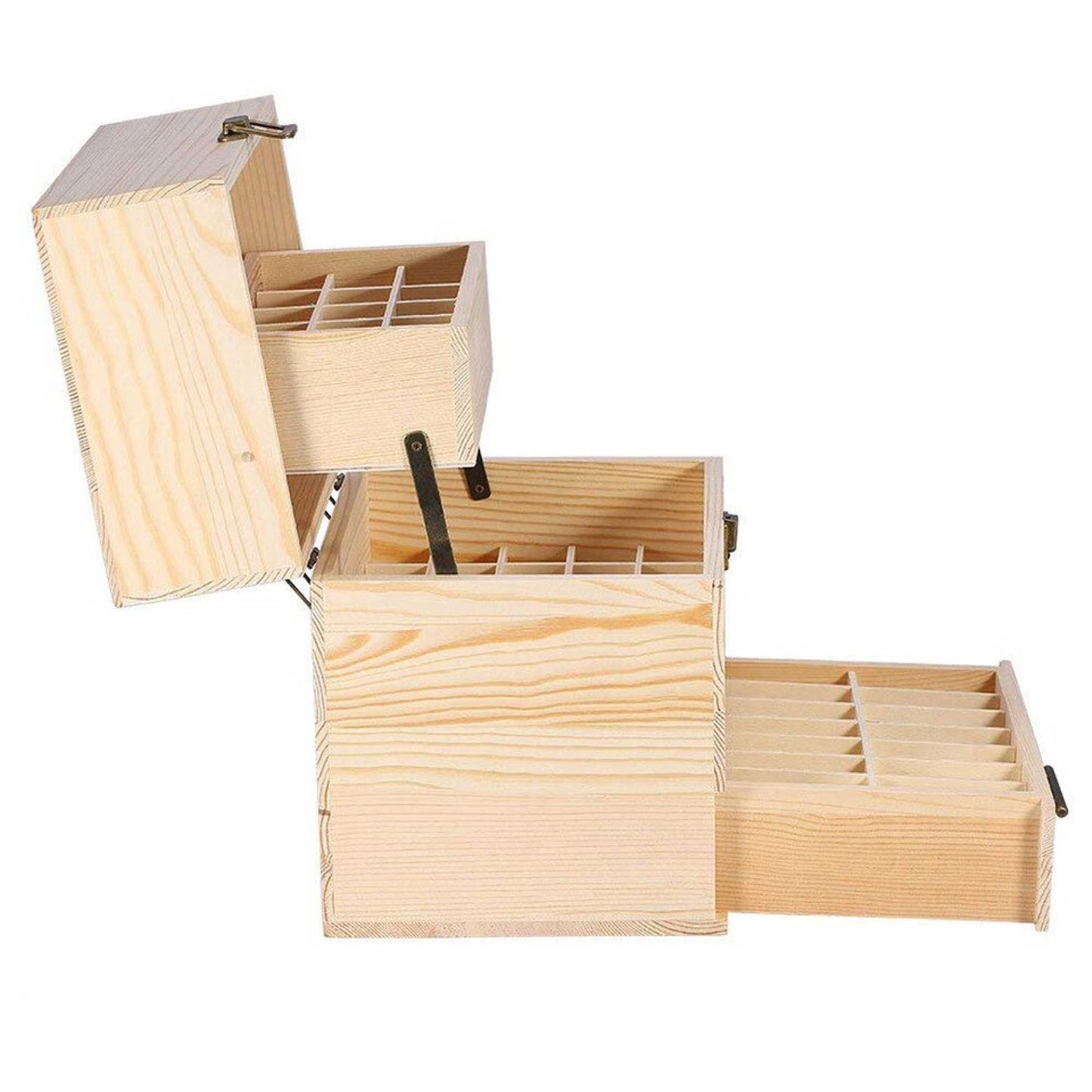 Essential Oils Storage Box 59 Slots - Wooden 3-Tier Bottle Holder