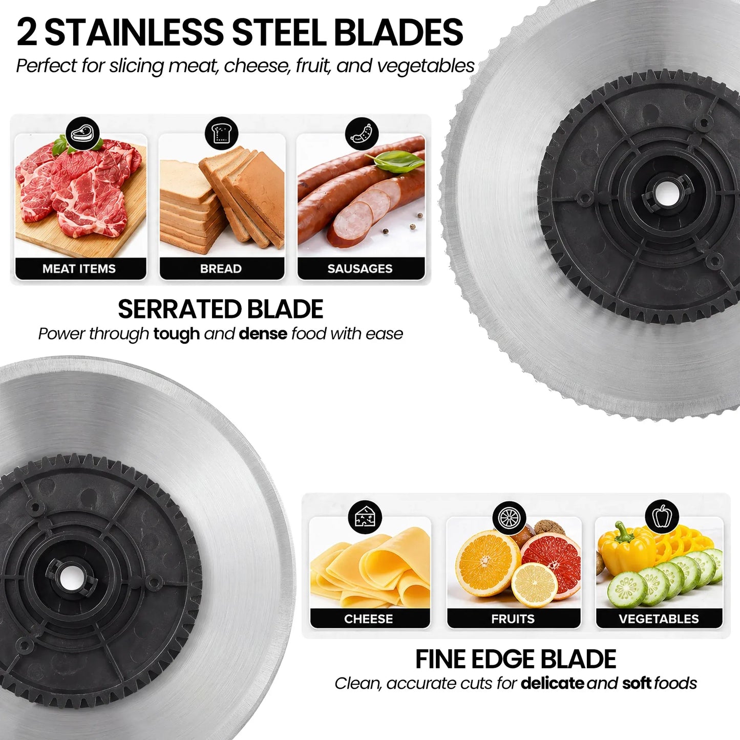 Pronti Deli and Food Electric Meat Slicer 200W Blades Processor
