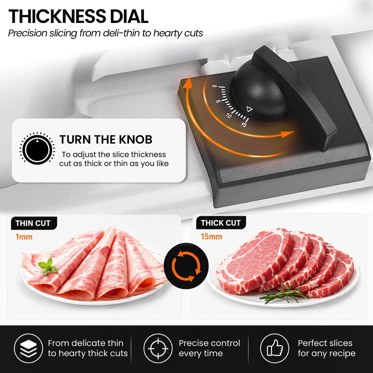 Pronti Deli and Food Electric Meat Slicer 200W Blades Processor