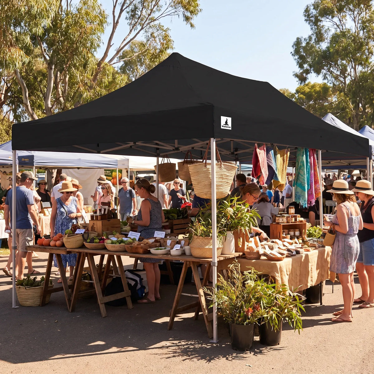 Wallaroo Gazebo Tent Marquee 3x6m PopUp Outdoor Wallaroo Black