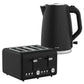 Pronti Silver Noir Collection 4 Slice Toaster and Kettle Bundle