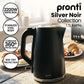Pronti Silver Noir Collection 4 Slice Toaster and Kettle Bundle