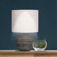 Sarantino Ceramic Table Lamp With Striped Pattern In Antique Black
