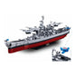 Sluban B1291 Model Kit 1:350 USS Missouri BB63 Mighty Mo Battleship Warship WWII Navy Vessel Boat Blocks DIY Set Toy