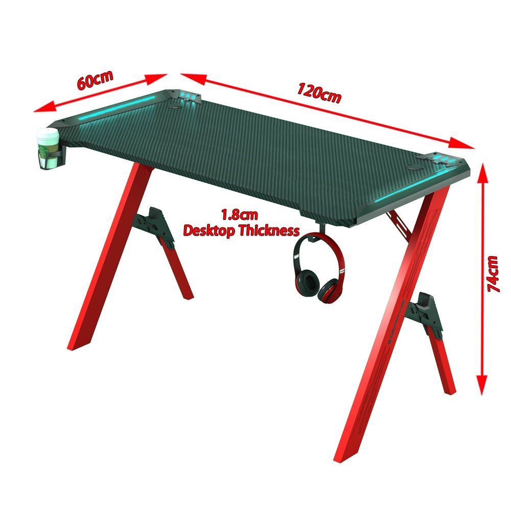 Gaming Desk 140cm Desktop PC Computer Racing Table Office Laptop Home AU D2105