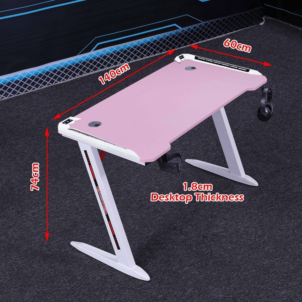 120cm RGB Gaming Desk Desktop PC Computer Desks Desktop Racing Table Office Laptop Home AU