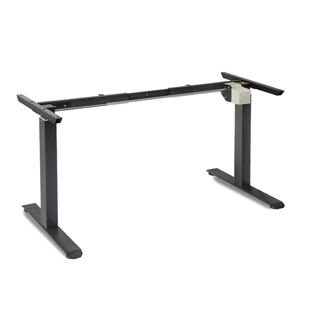 120cm Standing Desk Height Adjustable Sit Grey Stand Motorised Dual Motors Frame Black Top