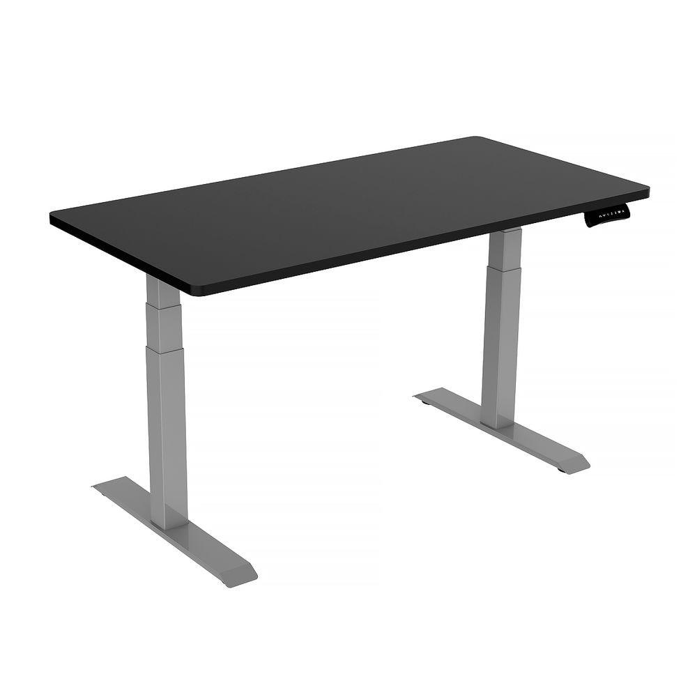 120cm Standing Desk Height Adjustable Sit Grey Stand Motorised Dual Motors Frame Birch Top