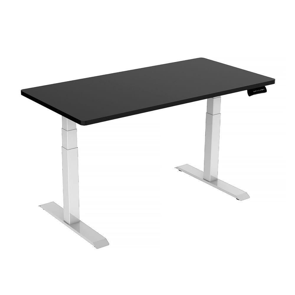 120cm Standing Desk Height Adjustable Sit Grey Stand Motorised Dual Motors Frame Birch Top