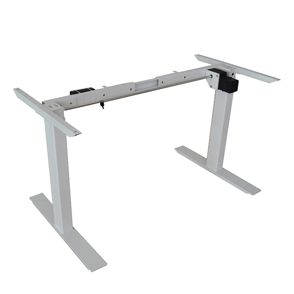 120cm Standing Desk Height Adjustable Sit Grey Stand Motorised Dual Motors Frame White Top