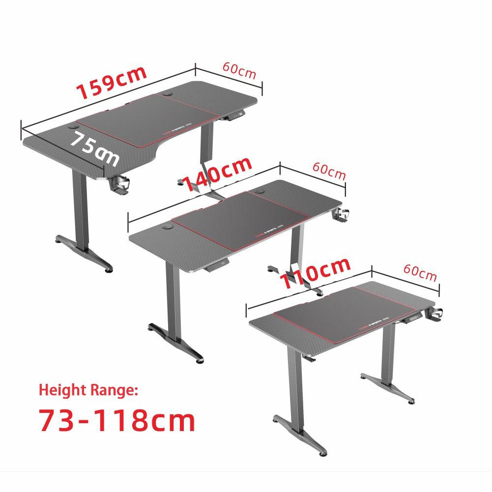 Gaming Standing Desk Home Office Lift Adjustable Sit-to-Stand Motorized - 1160