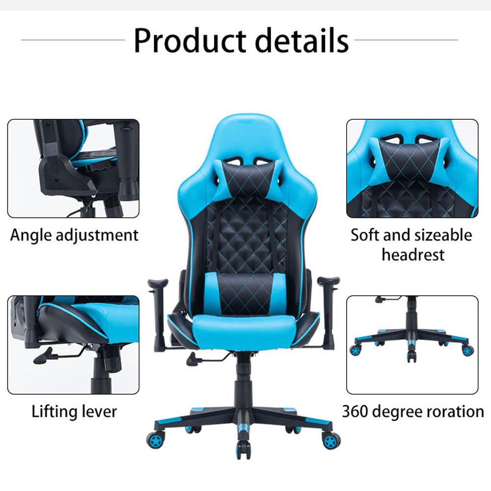 Gaming Chair Ergonomic Racing 165° Reclining Seat with 3D Armrest Footrest - Black Green