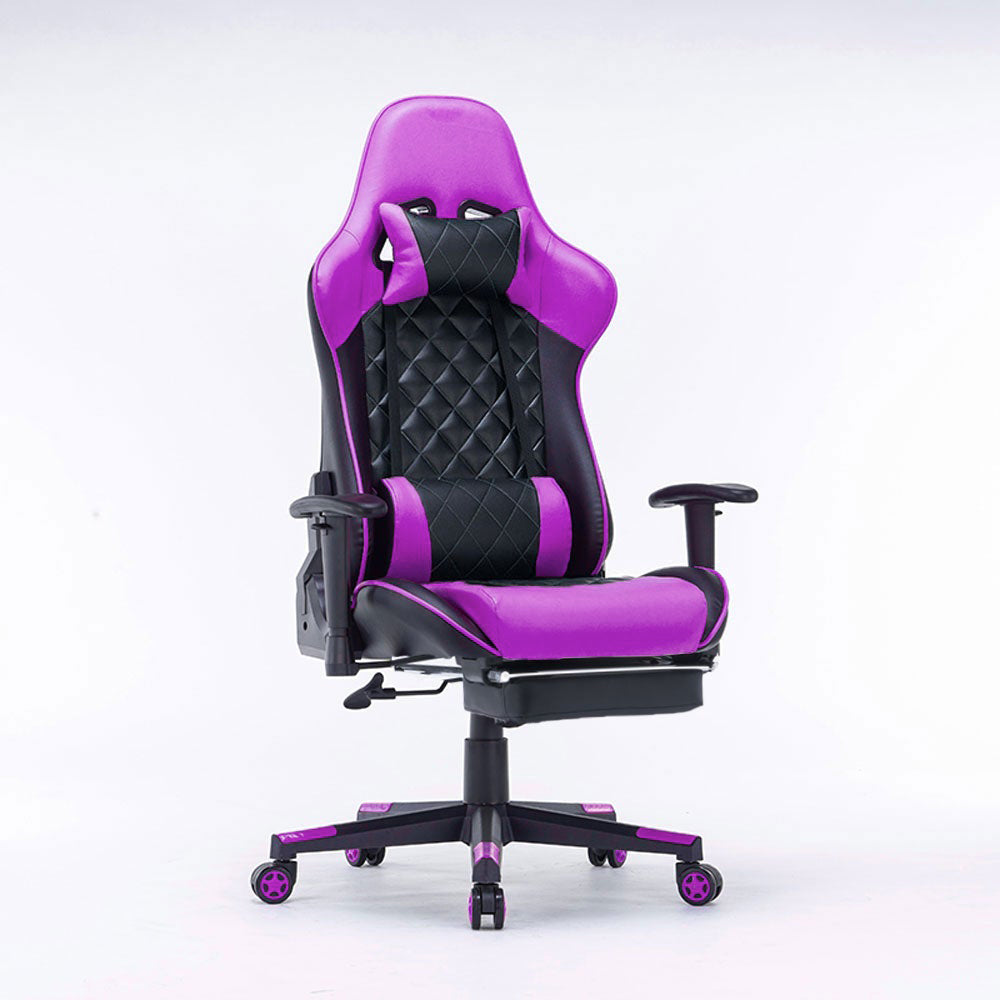 Gaming Chair Ergonomic Racing 165° Reclining Seat with 3D Armrest Footrest - Pink White