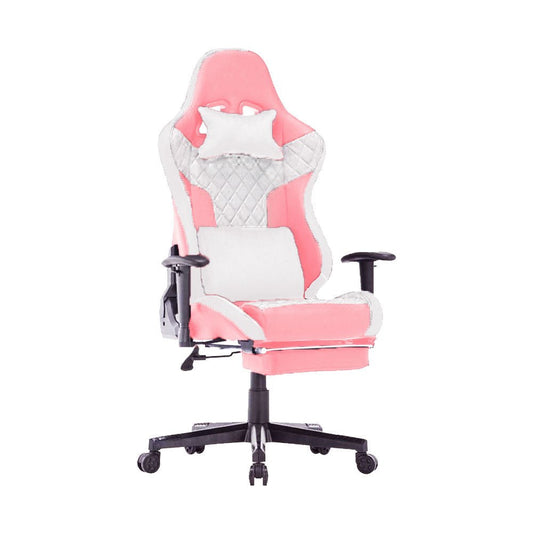 7 RGB Lights Bluetooth Speaker Gaming Chair Ergonomic Racing chair 165¬∞ Reclining Gaming Seat 4D Armrest Footrest Pink White