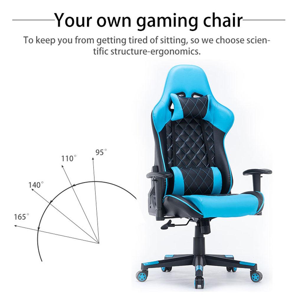 Gaming Chair Ergonomic Racing 165° Reclining Seat with 3D Armrest Footrest - Black