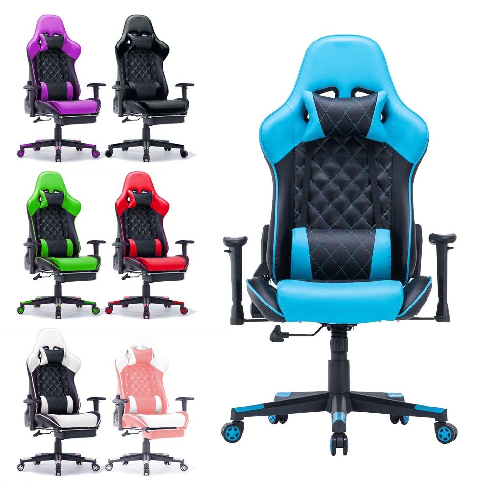 Gaming Chair Ergonomic Racing 165° Reclining Seat with 3D Armrest Footrest - Black