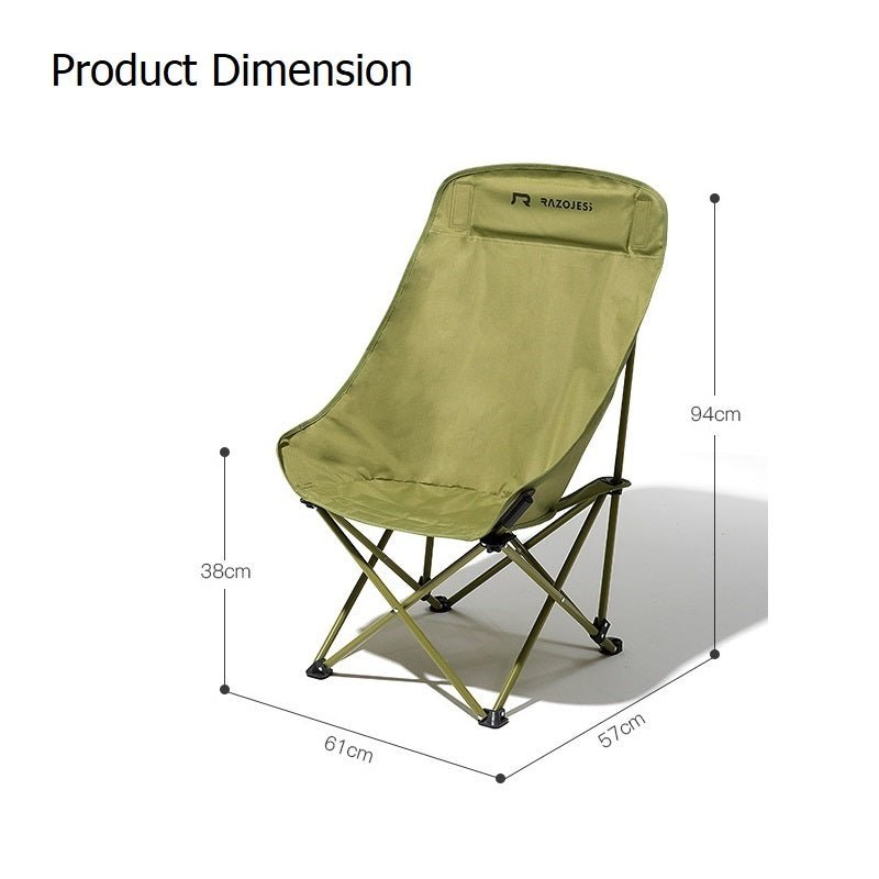 RAZOJESS Enlarged Moon Chair for Outdoor Camping Fishing Picnic - Green