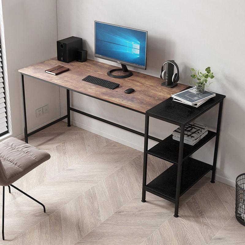 Computer Table Desk with Book Storage Student Study Home Office Workstation - Vintage Oak Finish