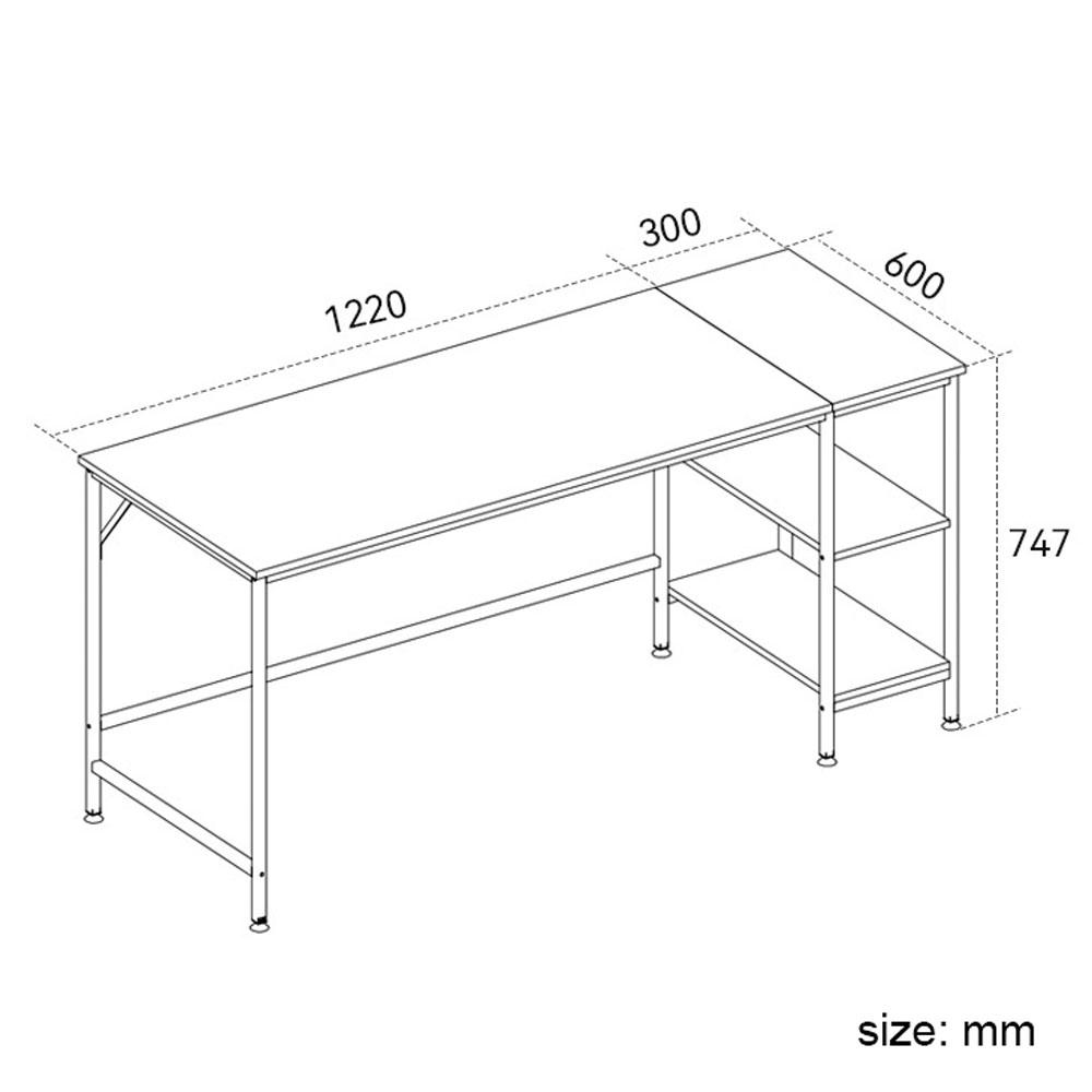 Computer Table Desk Book Storage Student Study Home Office Workstation Vintage Oak Finish