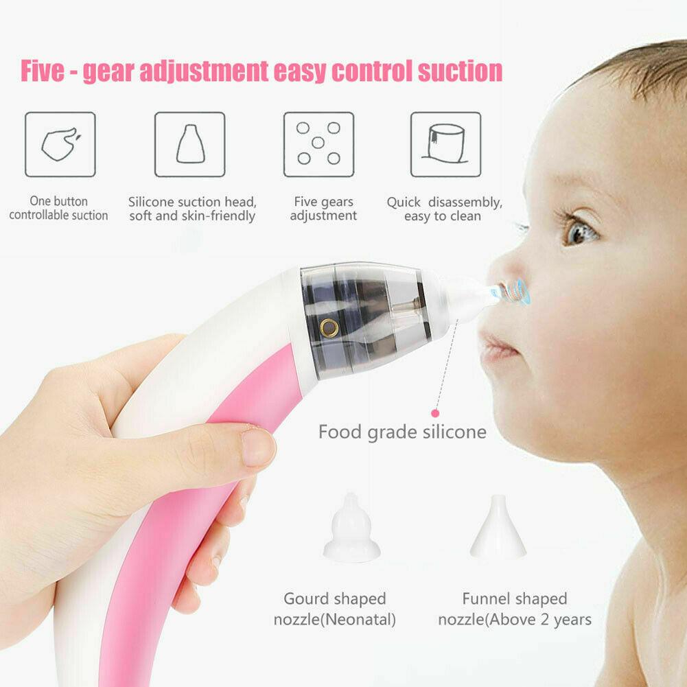 Baby Nasal Aspirator Safe Hygienic Nose Cleaner Snot Sucker for Baby - Red