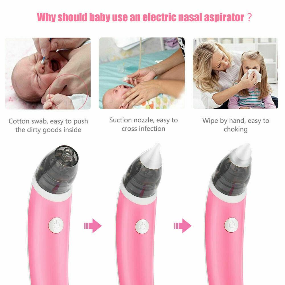 Baby Nasal Aspirator Safe Hygienic Nose Cleaner Snot Sucker for Baby - Red