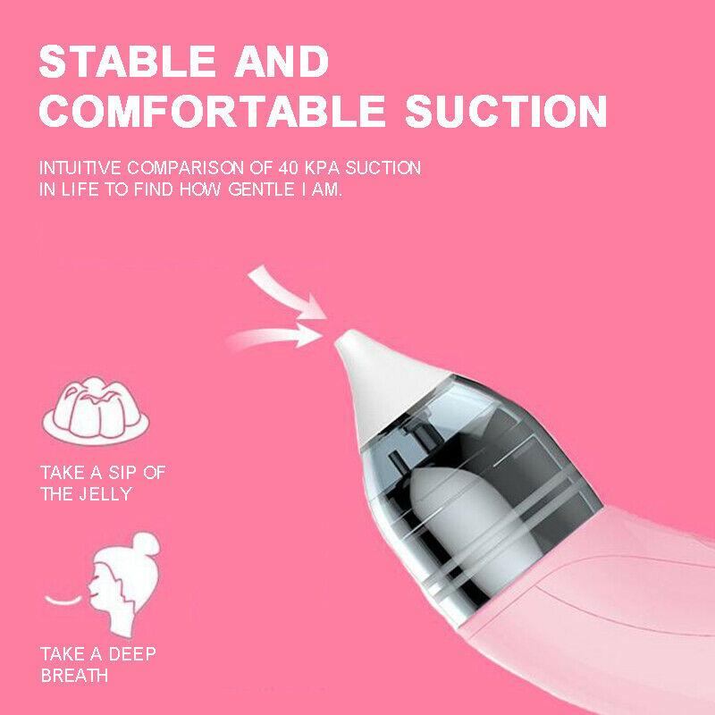 Baby Nasal Aspirator Safe Hygienic Nose Cleaner Snot Sucker for Baby - Red