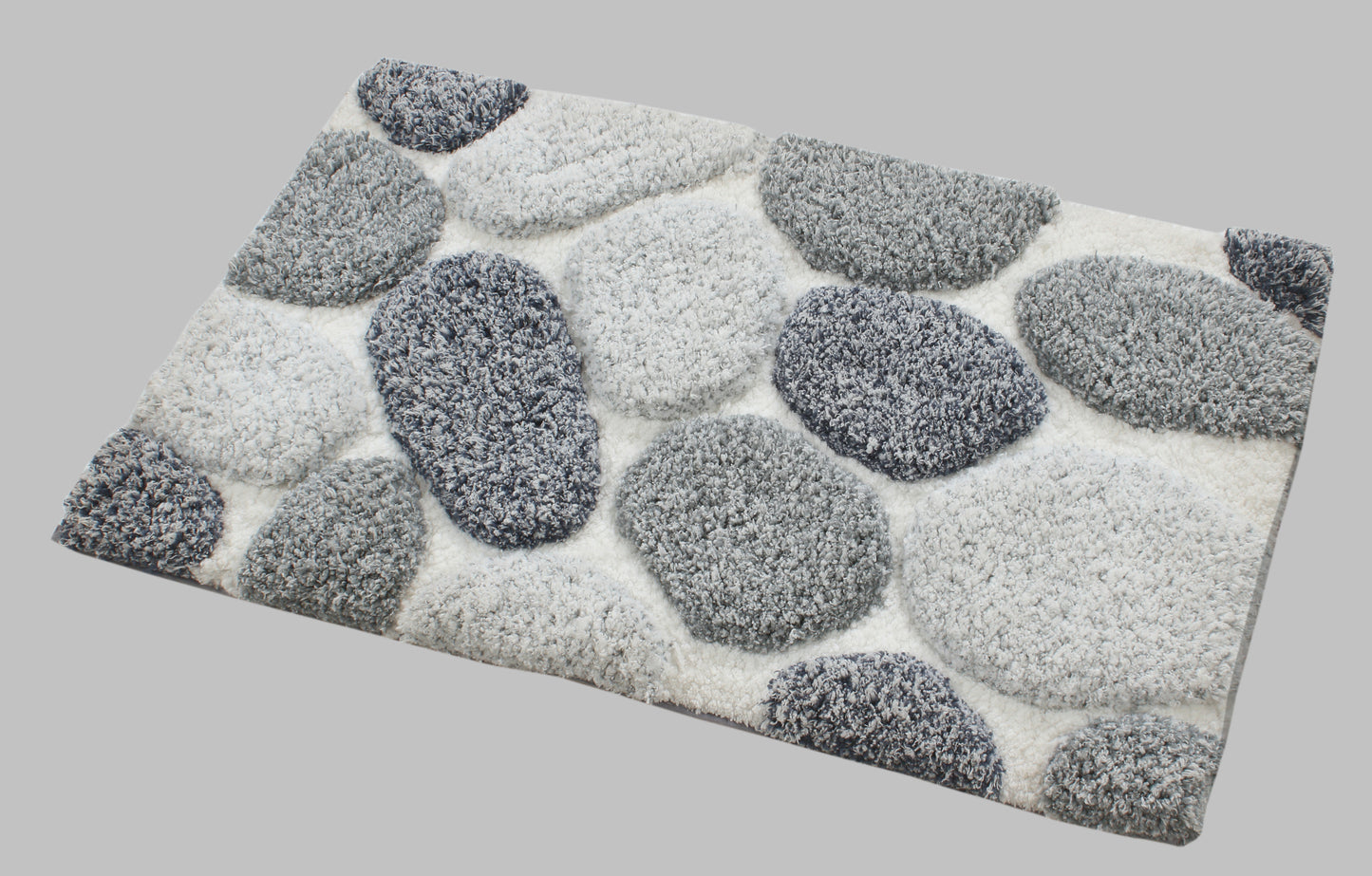 Pebble 3D Design Tufted Soft Pile Bathmat - 50x80