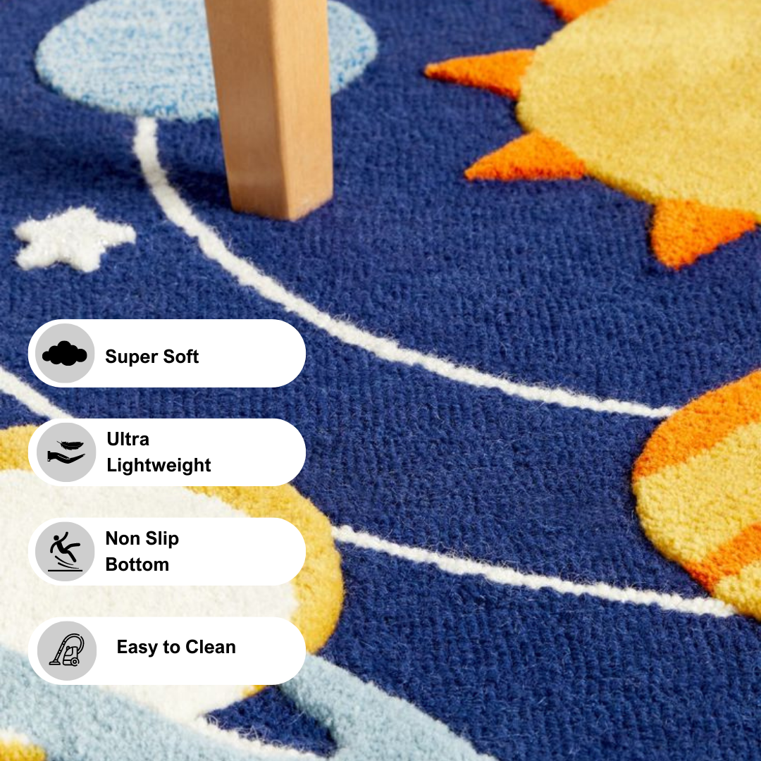 Soft Touch Ultra Plush Memory Foam Kids Star Galaxy Mat - 150x200 CM