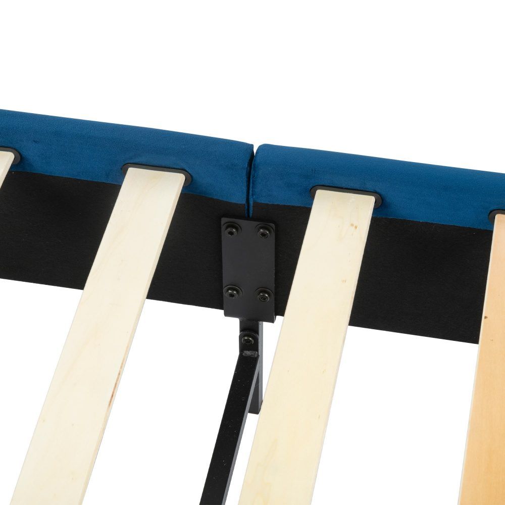 Bed Frame Velvet Blue - Queen