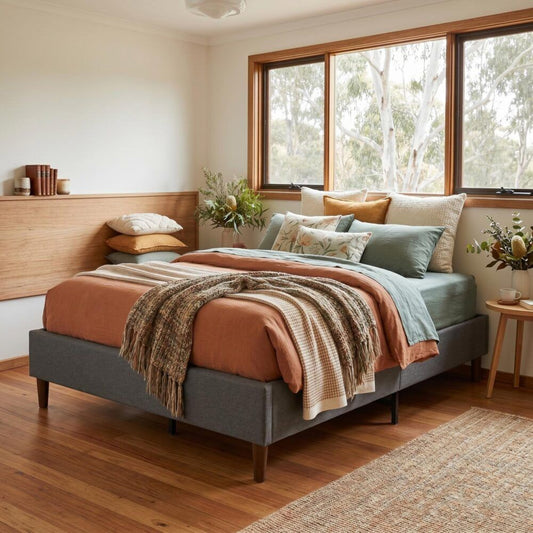 Bed Frame Mattress Foundation - Dark Grey Queen
