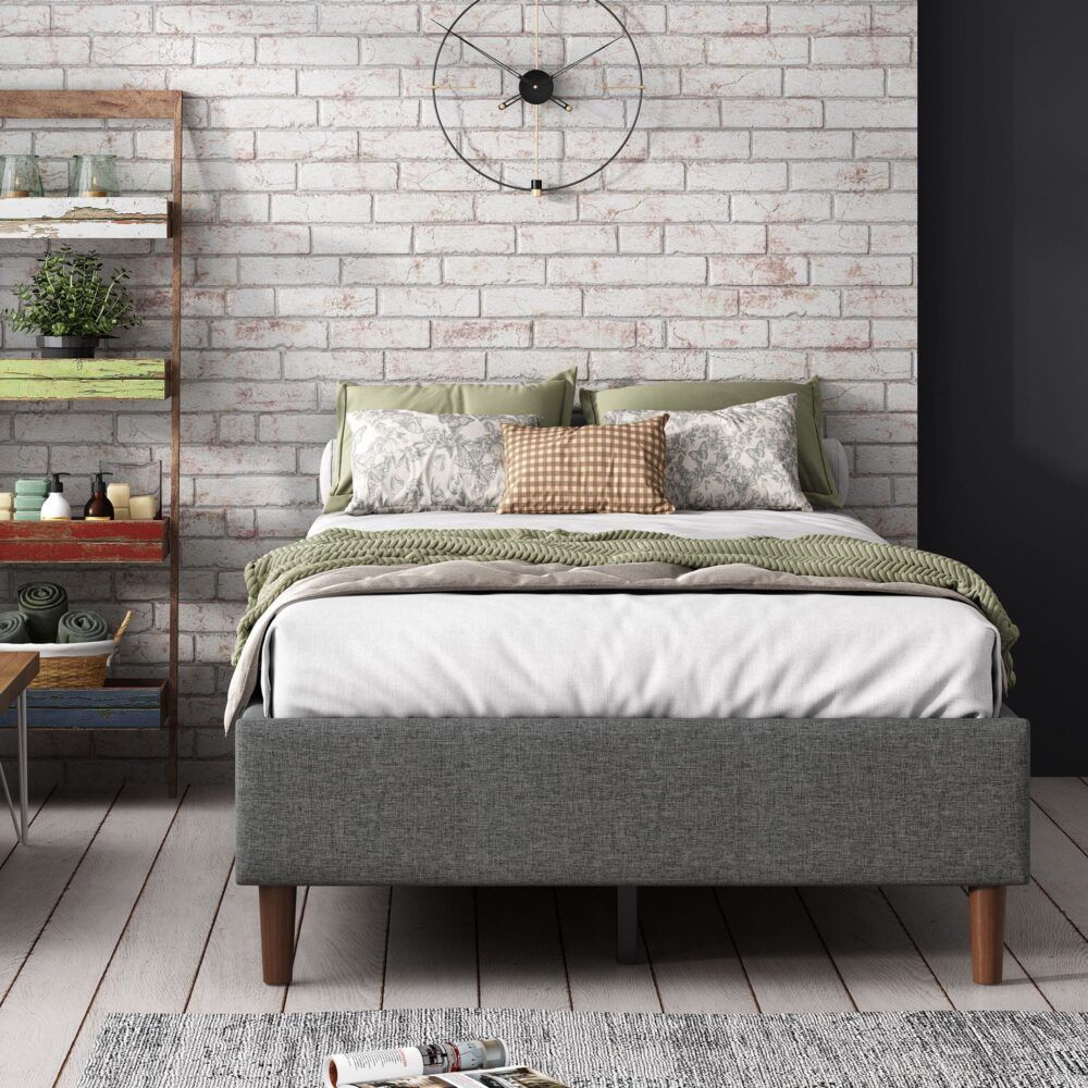 Bed Frame Mattress Foundation - Dark Grey Queen
