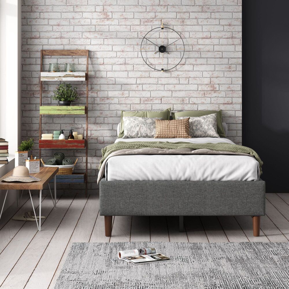 Bed Frame Mattress Foundation - Dark Grey Queen
