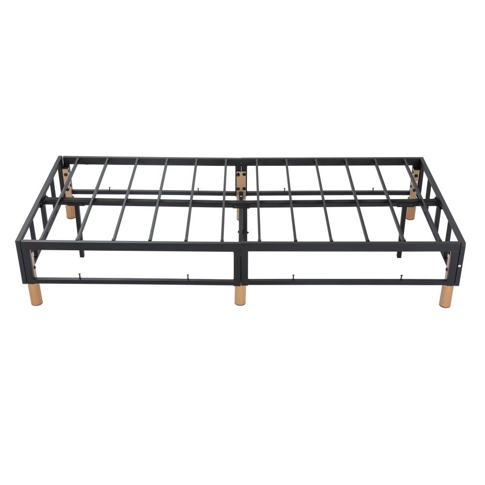 Metal Bed Frame Mattress Foundation - Blue Double