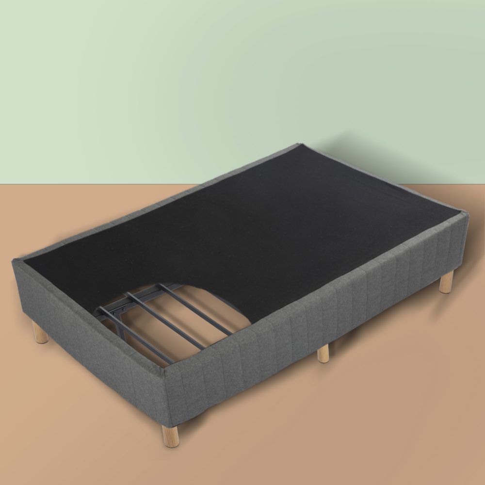 Metal Bed Frame Mattress Foundation - Dark Grey Double