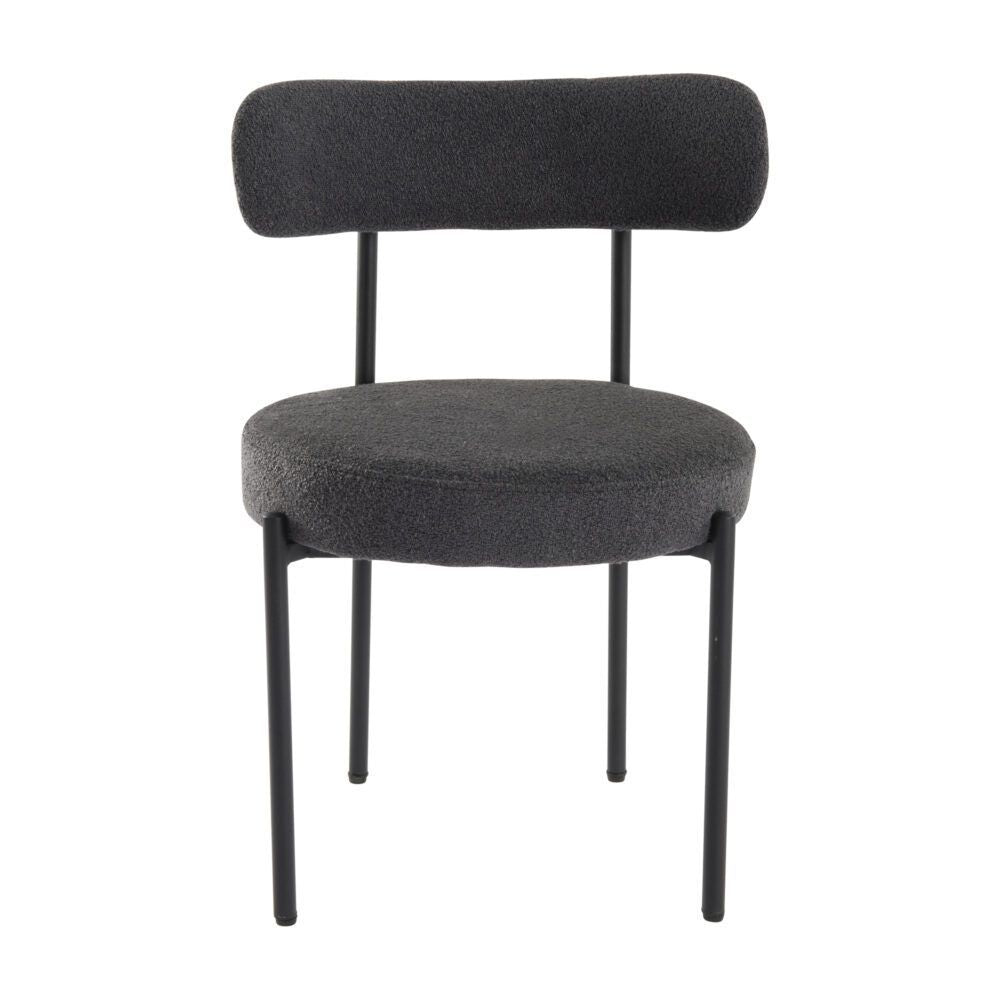 Elsa Dining Chairs Charcoal Chic Boucle Set