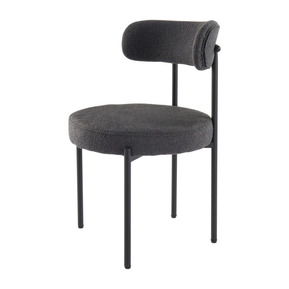 Elsa Dining Chairs Charcoal Chic Boucle Set